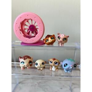 Littlest Pet Shop LPS Hamsters Guinea Pig with Hamsters Wheel Accessory
